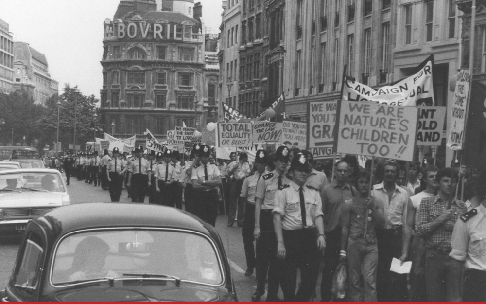 The first UK Pride march, 1972