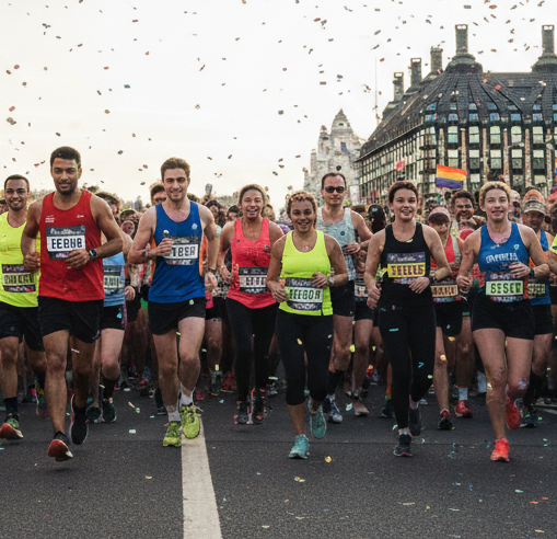 Runners taking part in a charity challenge event