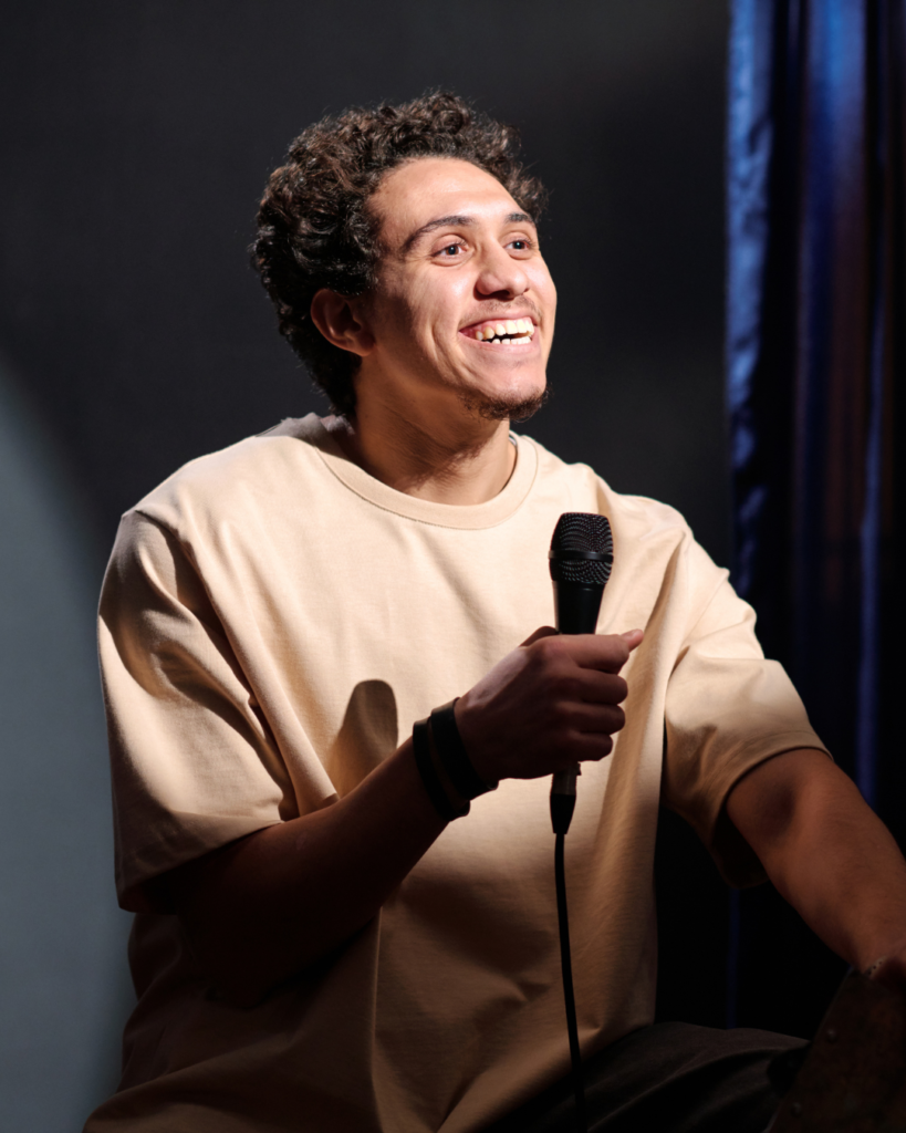 A comedian on stage