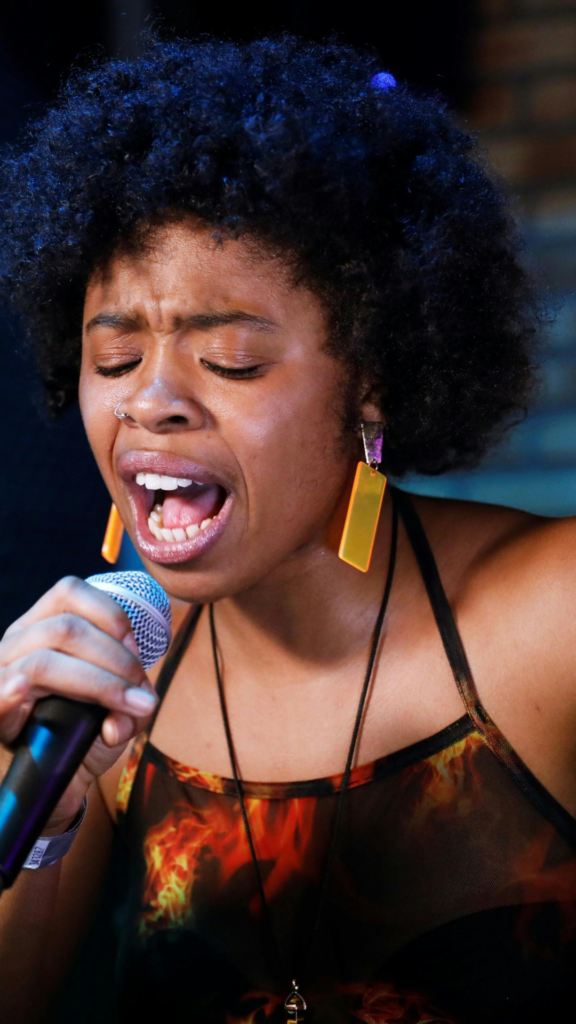 A spoken-word performer