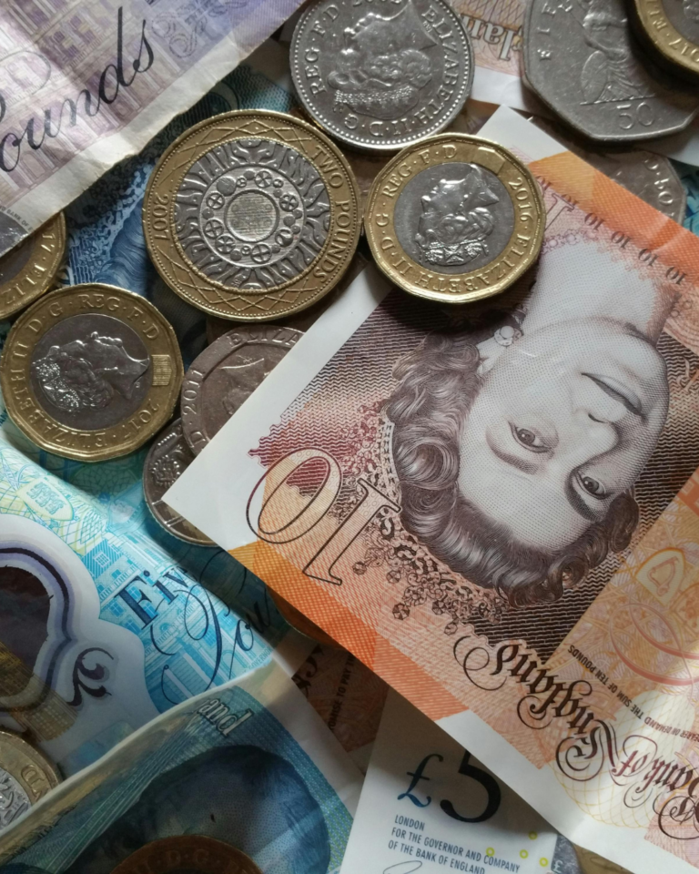 UK notes and coins raised through fundraising